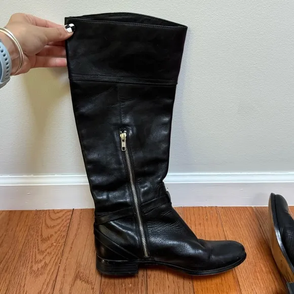 Coach Micha Leather Tall Boots Black Size 8.5
