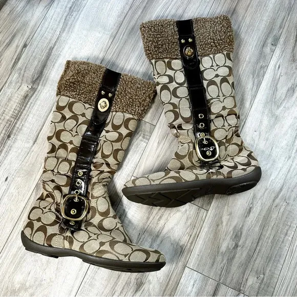 Coach Monogram Short Crinkle Boots