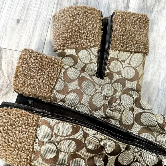 Coach Monogram Short Crinkle Boots