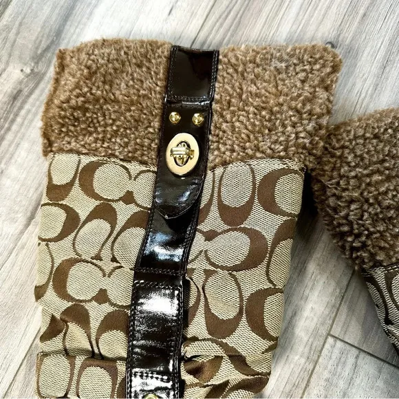 Coach Monogram Short Crinkle Boots