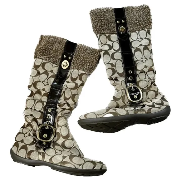 Coach Monogram Short Crinkle Boots
