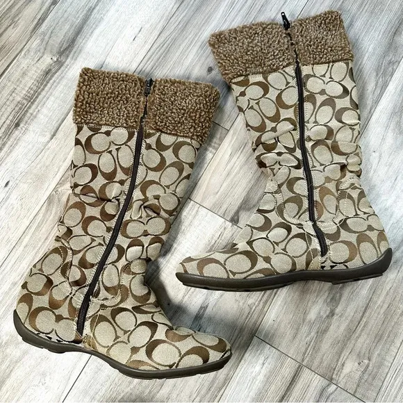 Coach Monogram Short Crinkle Boots