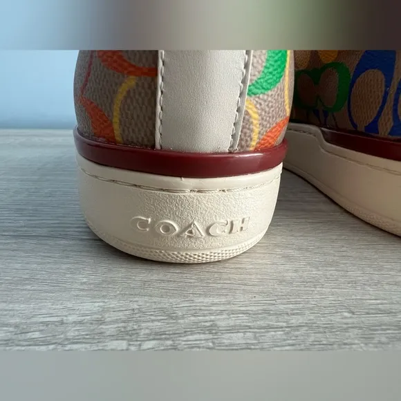 COACH Women's Lowline Low Top Sneaker In Rainbow Signature Canvas Size 11B