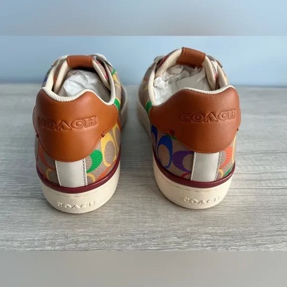 COACH Women's Lowline Low Top Sneaker In Rainbow Signature Canvas Size 11B