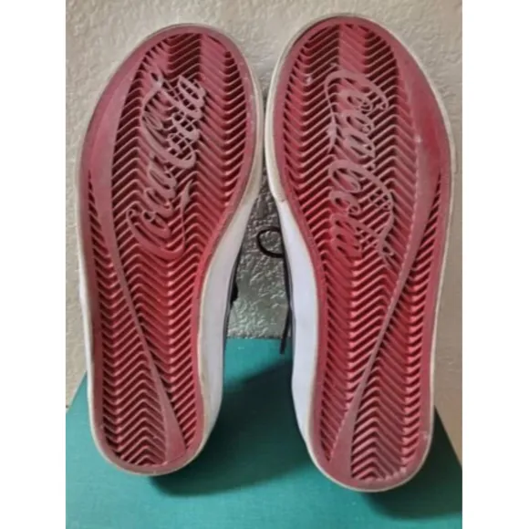 Coca Cola Canvas Leather Sneakers Men 40 EU Red Black White Shoes