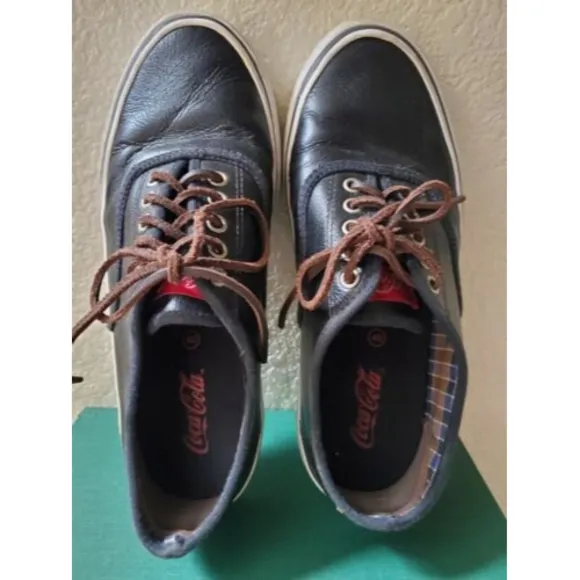 Coca Cola Canvas Leather Sneakers Men 40 EU Red Black White Shoes