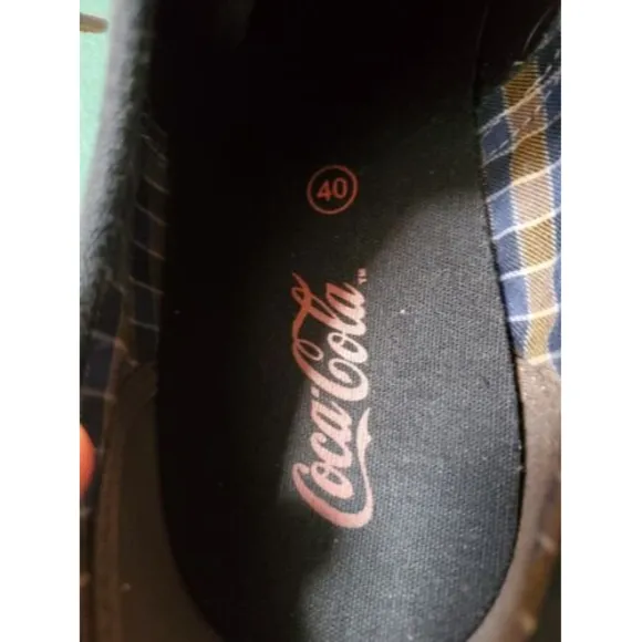 Coca Cola Canvas Leather Sneakers Men 40 EU Red Black White Shoes