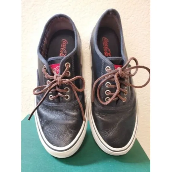 Coca Cola Canvas Leather Sneakers Men 40 EU Red Black White Shoes