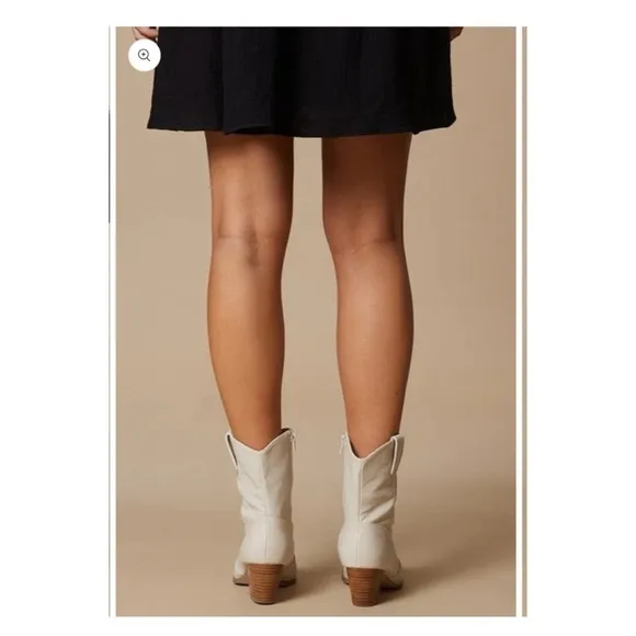 COCONUTS BY MATISSE Free People Short White Vegan Leather Cowboy Boot Size 10