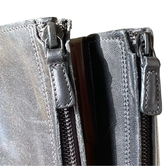 Cole Haan Black Leather Wesley Tall Zip Up Boots 6.5