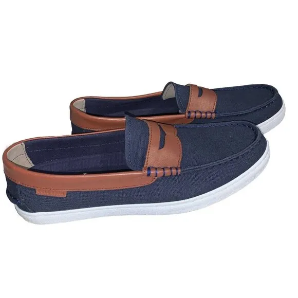 Cole Haan, Blue Brown Boat Men’s Shoes Slip On Size 9 EUC