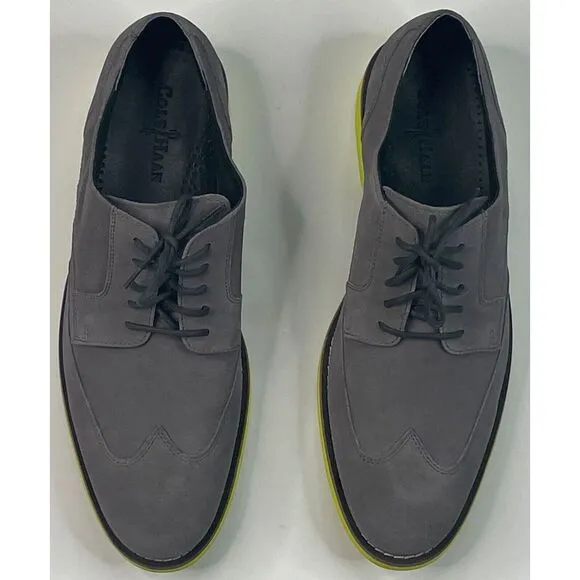 Cole‎ Haan Drake Eva Wing OX II Men's Charcoal Gray Suede Dress Shoes Size 13 M