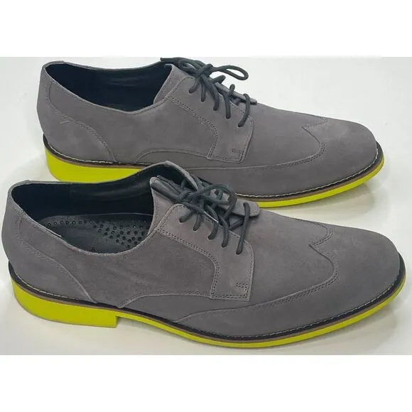 Cole‎ Haan Drake Eva Wing OX II Men's Charcoal Gray Suede Dress Shoes Size 13 M
