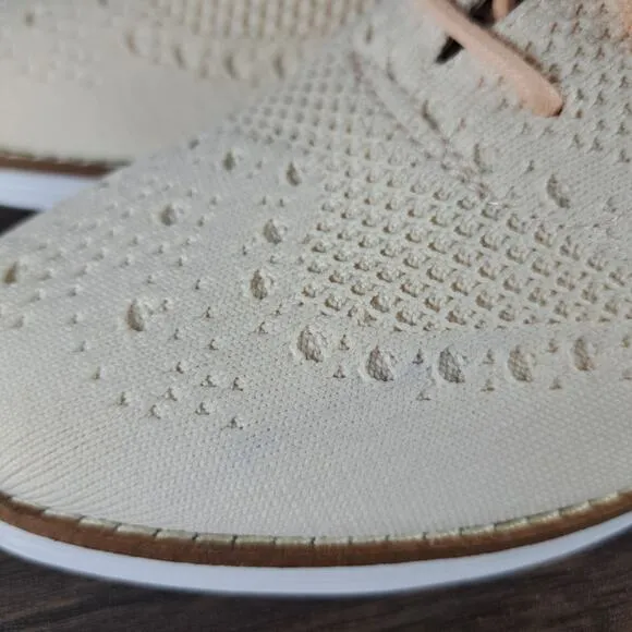 Cole Haan Grand Original Stitchlite Wingtip Cement Twisted Knit Women's Sz 8 B