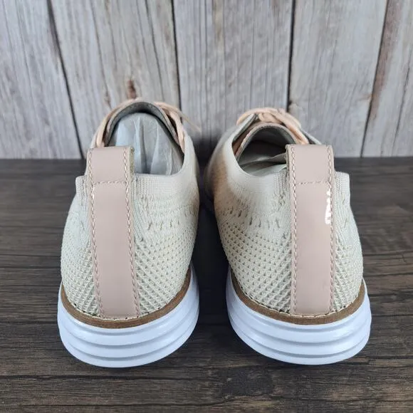 Cole Haan Grand Original Stitchlite Wingtip Cement Twisted Knit Women's Sz 8 B