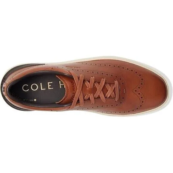 COLE HAAN Grandpro Crew Wing Tip British Tan/Birch Men Sneaker Shoes Size 11.5m