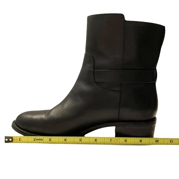 Cole Haan Kinley Short Waterproof Leather Pull-on Boots Size 8 Black