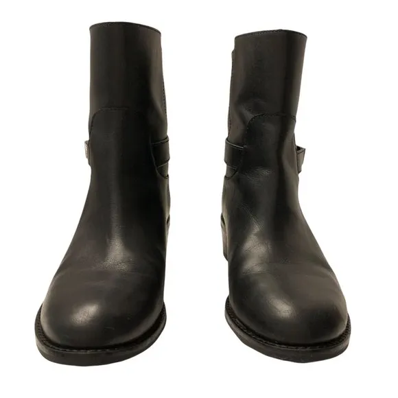 Cole Haan Kinley Short Waterproof Leather Pull-on Boots Size 8 Black