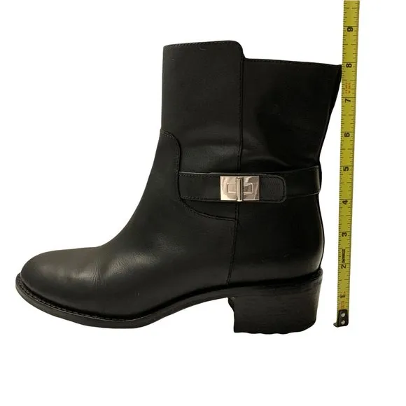 Cole Haan Kinley Short Waterproof Leather Pull-on Boots Size 8 Black