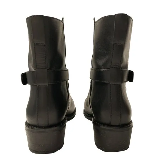 Cole Haan Kinley Short Waterproof Leather Pull-on Boots Size 8 Black