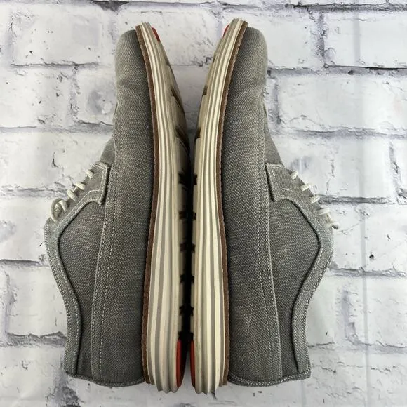 Cole Haan Lunargrand Shoes Mens 10 M Wingtip Longwing Oxford Sneaker Gray Canvas