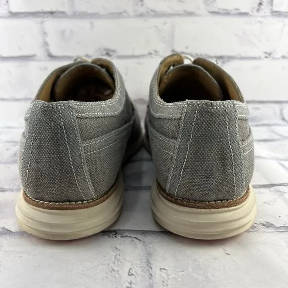 Cole Haan Lunargrand Shoes Mens 10 M Wingtip Longwing Oxford Sneaker Gray Canvas