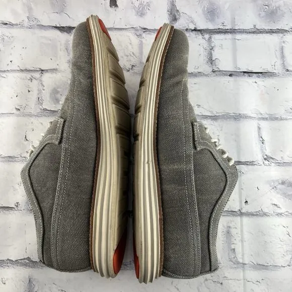 Cole Haan Lunargrand Shoes Mens 10 M Wingtip Longwing Oxford Sneaker Gray Canvas