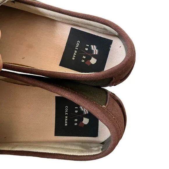 Cole Haan Men’s Nantucket Penny Loafer Size 9 Green Canvas Slip On Shoes