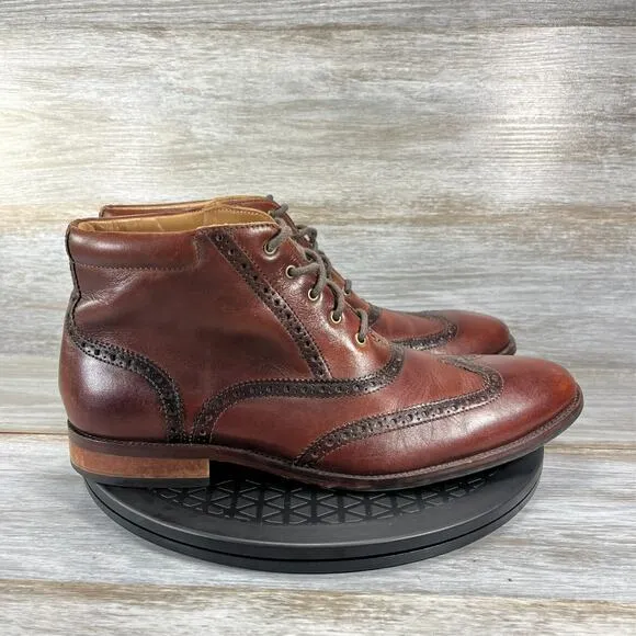 Cole Haan Men’s Williams Brown Leather Lace Up Wingtip Chukka Boots Size 10