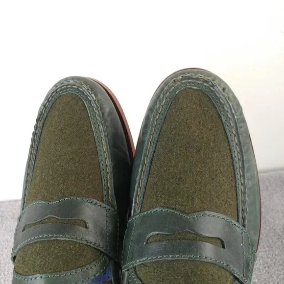 Cole Haan Monroe Penny Loafers Mens Size 10 Shoes Slip On Green Leather