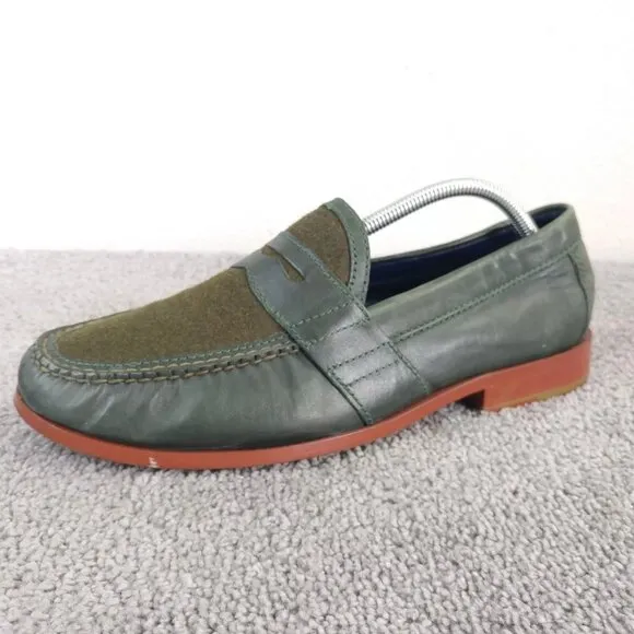 Cole Haan Monroe Penny Loafers Mens Size 10 Shoes Slip On Green Leather