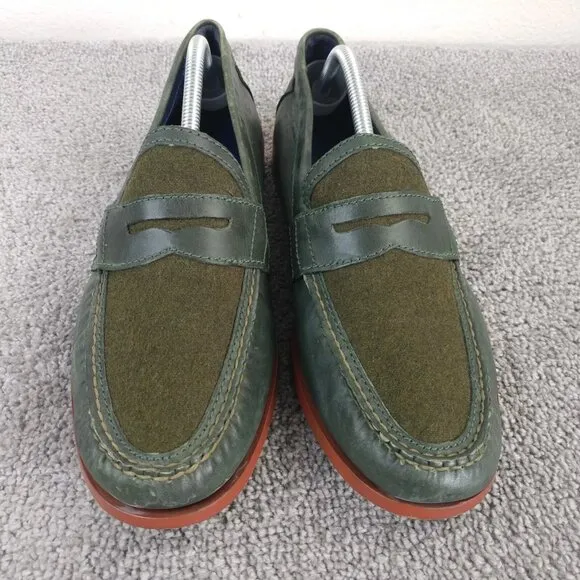 Cole Haan Monroe Penny Loafers Mens Size 10 Shoes Slip On Green Leather