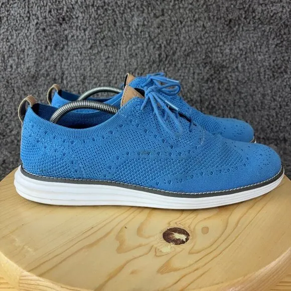Cole Haan ØriginalGrand Stitchlite Wingtip Oxford Mens Size 10 Blue Knit Shoes