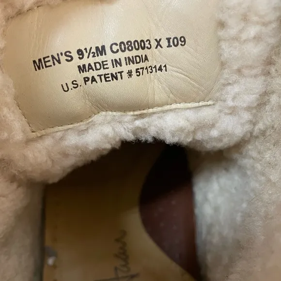 Cole Haan Shearling Lined Canvas Paneled Leather Boots in Brown Size 9 1/2 M