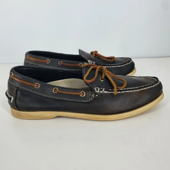 Cole Haan Shoes Men 8M Leather Slip-on Boat Dark Brown C13829 A15