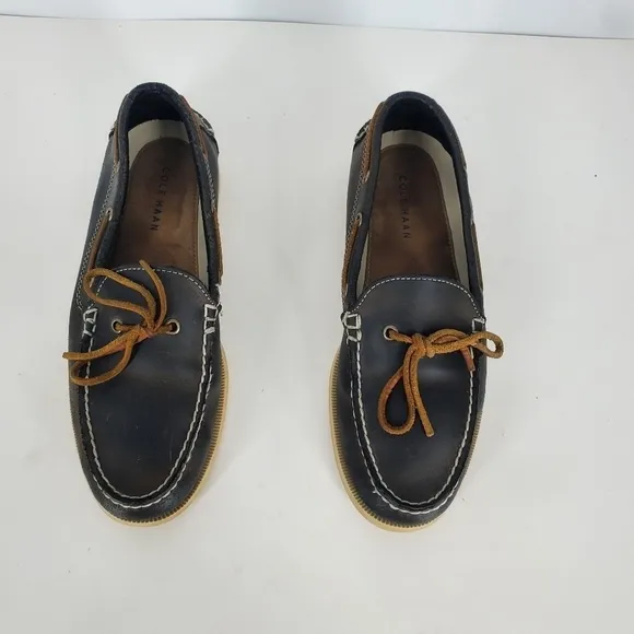 Cole Haan Shoes Men 8M Leather Slip-on Boat Dark Brown C13829 A15