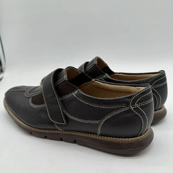 Cole Haan Strap Slip‎ On Brown Leather Sneaker C13756 Men's Sz 10.5M