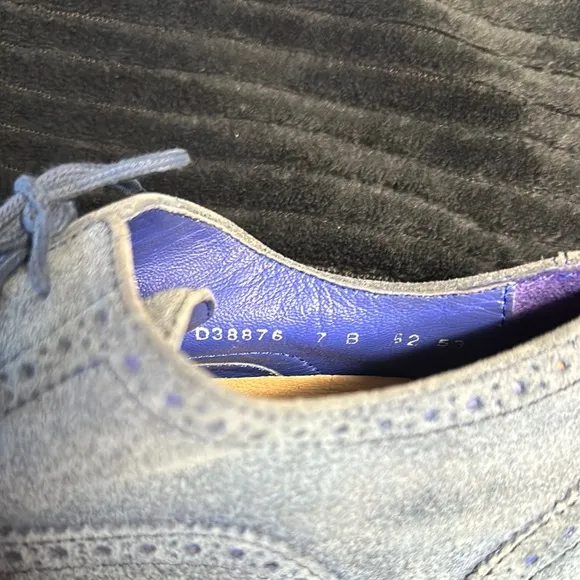 Cole Haan Women’s Alisa Blue Suede Wingtip Oxford Shoes Size 7 EUC