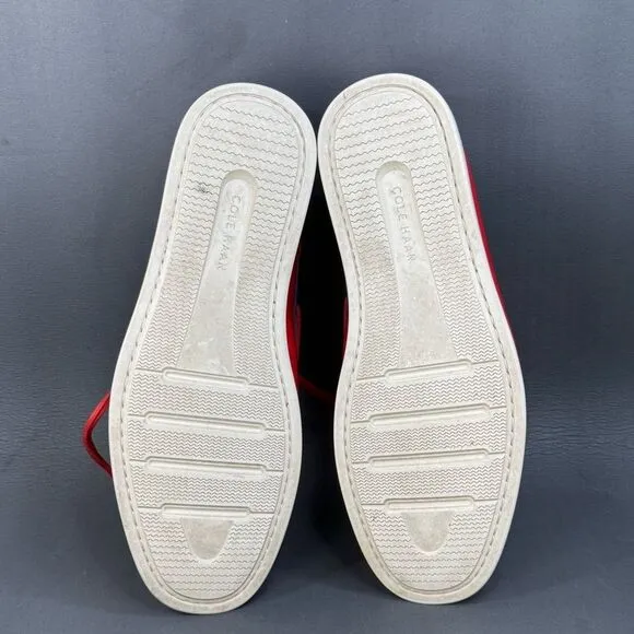 COLE HAAN MEN'S CORNEL 2 EYE RED LEATHER BOAT SHOES size 8