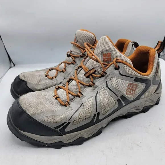 Columbia Mens 13 Gray Brown Athletic Outdoor Waterproof Shoes OmniGrip