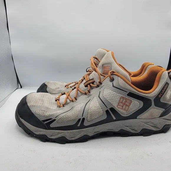 Columbia Mens 13 Gray Brown Athletic Outdoor Waterproof Shoes OmniGrip