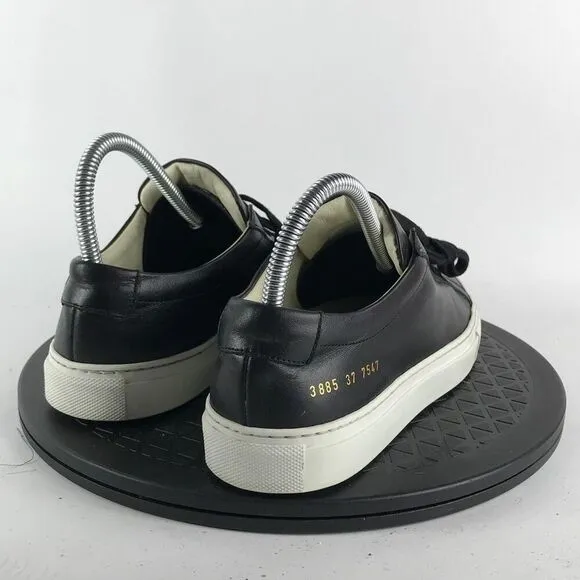 Common Projects Achilles Low Black/White Leather Shoes EU 37 Women’s Size 7