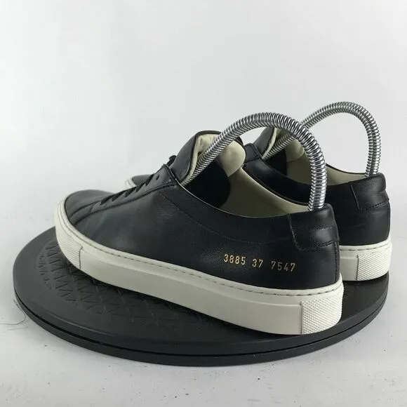 Common Projects Achilles Low Black/White Leather Shoes EU 37 Women’s Size 7