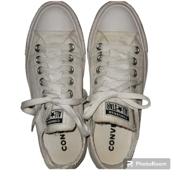 Converse All Star sneakers white lace up canvas rubber soles sz 7