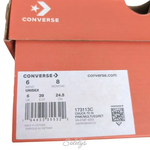Converse Chuck 70 Dia de Muertos Day of the Dead Sugar Skull Pink Hi Top Women 8