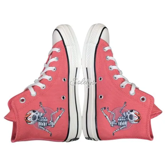 Converse Chuck 70 Dia de Muertos Day of the Dead Sugar Skull Pink Hi Top Women 8