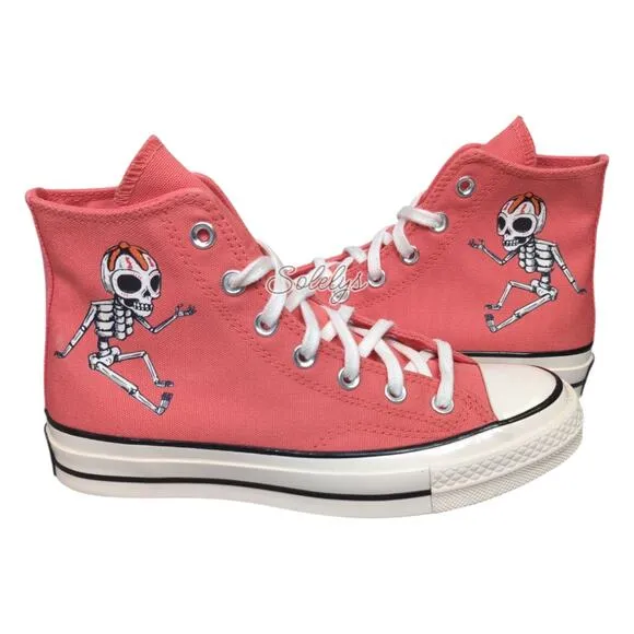 Converse Chuck 70 Dia de Muertos Day of the Dead Sugar Skull Pink Hi Top Women 8