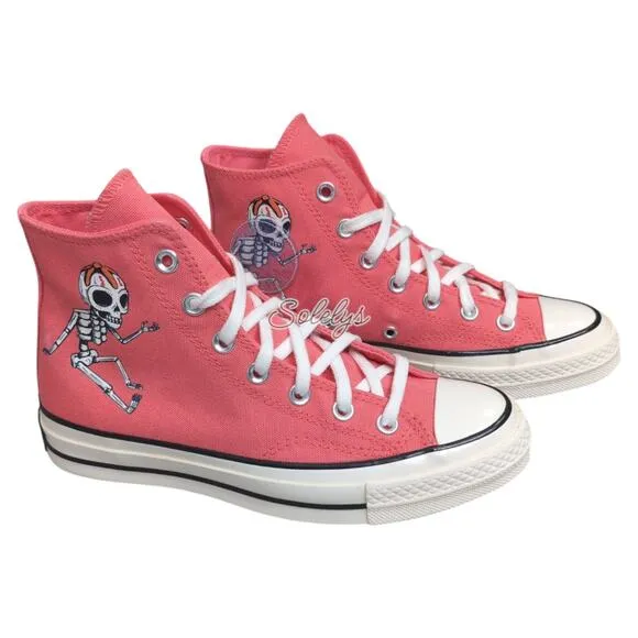Converse Chuck 70 Dia de Muertos Day of the Dead Sugar Skull Pink Hi Top Women 8