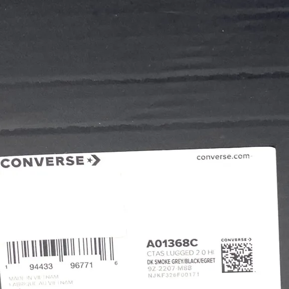 Converse Chuck Lugged 2.0 High Platform Shoes Canvas Smoke Gray Women's A01368C