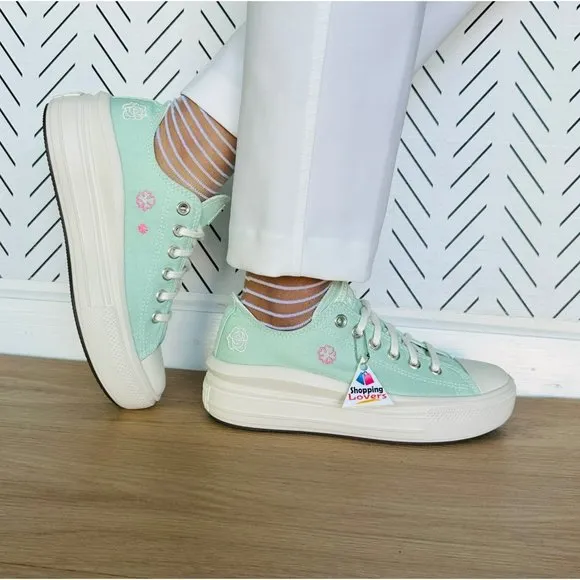 ⭐Converse Chuck Taylor All Star Move Platform Sz 8.5 Women's Shoes Mint A10823C